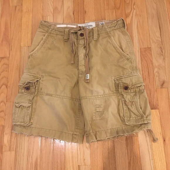 Vintage Abercrombie and Fitch A&F Heavyweight Cargo Shorts 34 - Picture 1 of 8